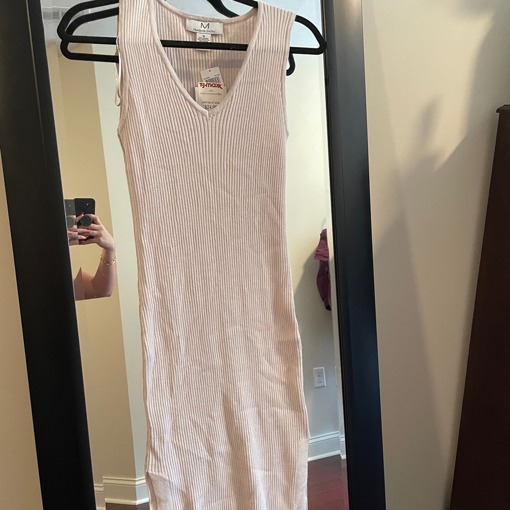 Mid length sweater tank top dress